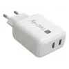Techly IPW-USB-2C35W Carregador para dispositivos móveis Portátil, Smartphone, Tablet Branco AC Interior Carregamento rápido