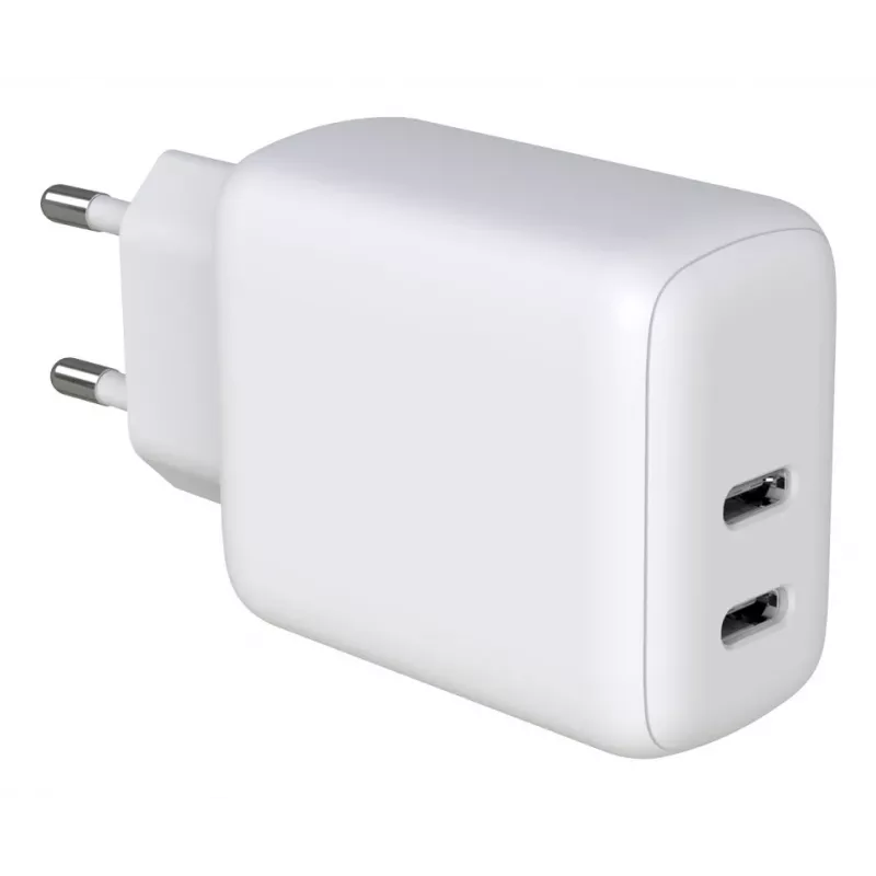 Techly IPW-USB-2C35W Carregador para dispositivos móveis Portátil, Smartphone, Tablet Branco AC Interior Carregamento rápido