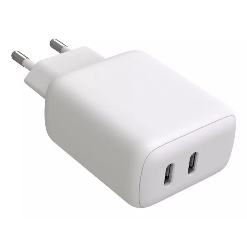 Techly IPW-USB-2C35W Carregador para dispositivos móveis Portátil, Smartphone, Tablet Branco AC Interior Carregamento rápido