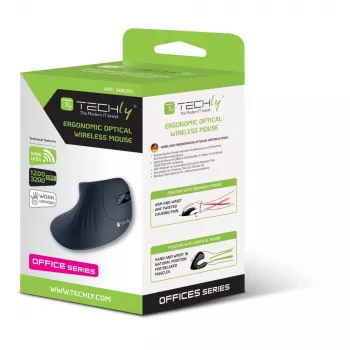 Techly IM 1100-VM-B Rato Médico Destro RF Wireless Ótico 3200 DPI
