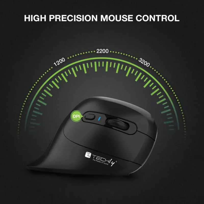 Techly IM 1100-VM-B Rato Médico Destro RF Wireless Ótico 3200 DPI