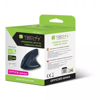 Techly IM 1200-VM-B Rato Médico Destro RF Wireless Ótico 1600 DPI