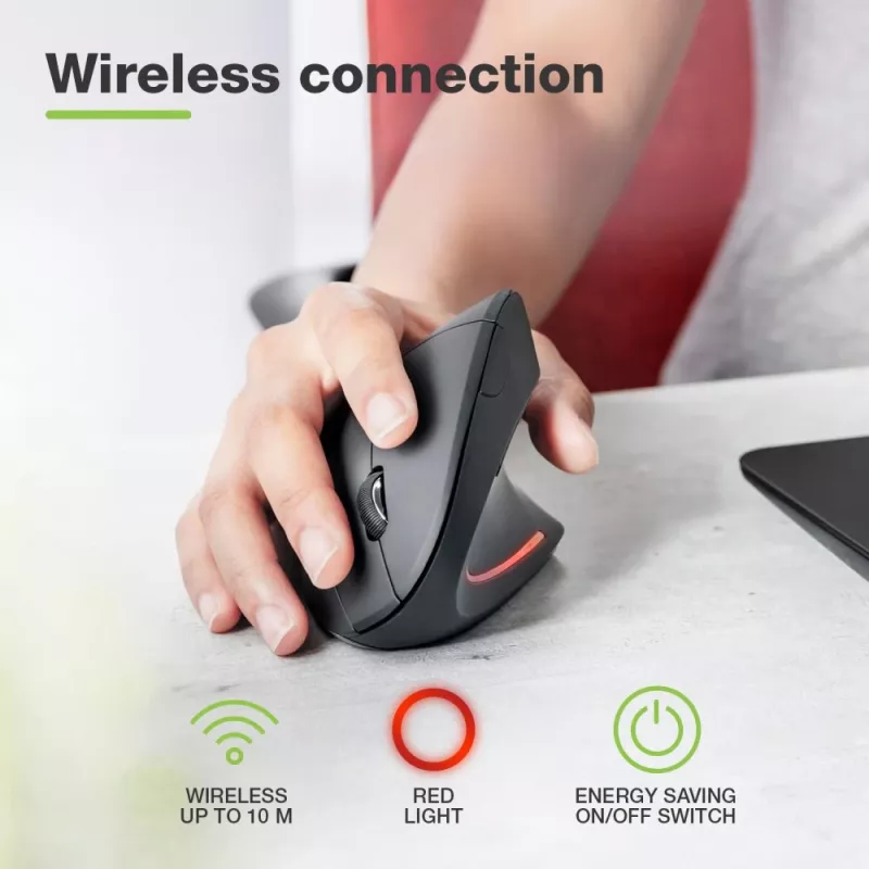 Techly IM 1200-VM-B Rato Médico Destro RF Wireless Ótico 1600 DPI