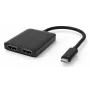 Techly IADAP USBC-HDMI2T4K Adaptador de cabo de vídeo 0,15 m USB Type-C 2 x HDMI Preto