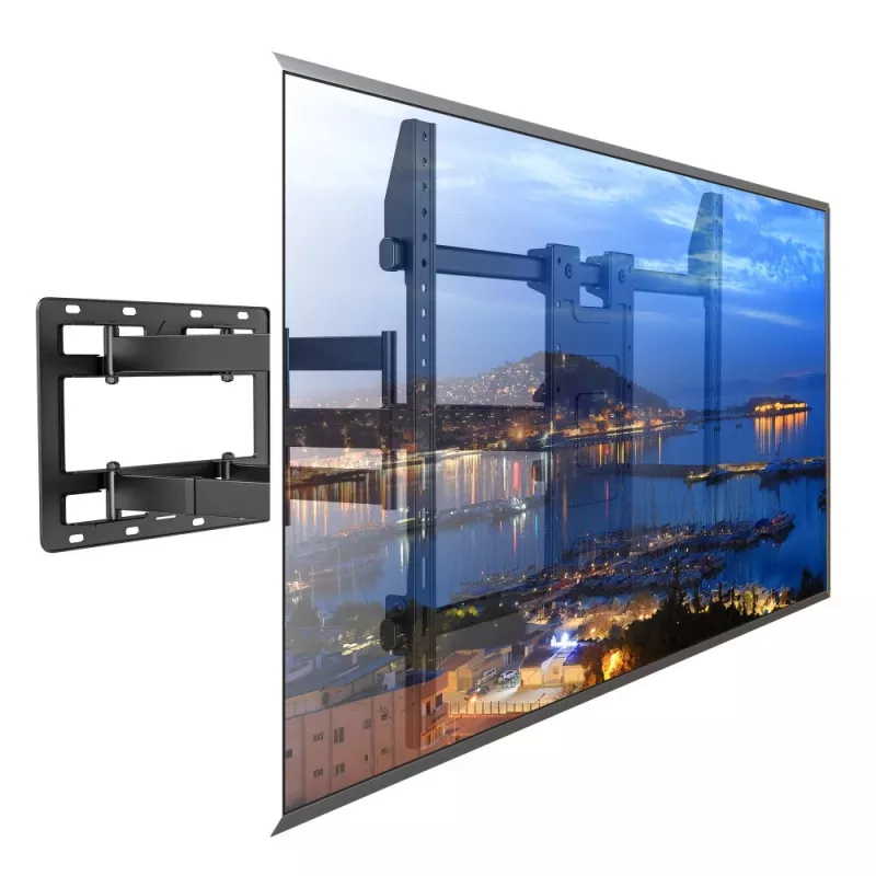 Techly Suporte de parede para TV LED-LCD 55-100 polegadas Full-Motion, 300 x 300 mm, 900 x 600 mm, 0 - 7°, 120°, Aço, Preto