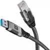 Techly ICOC-U3A-RJ45-020 Cabo adaptador de USB 3.0 Type-A para Gigabit Ethernet, 2 m, preto/prateado