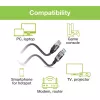 Techly ICOC-U3A-RJ45-030 Cabo adaptador de USB 3.0 Type-A para Gigabit Ethernet, 3 m, preto/prateado