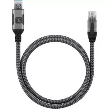 Techly ICOC U3A-RJ45-075 Cabo de rede Prateado, Preto 7,5 m Cat6 F/UTP (FTP)