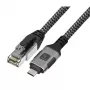 Techly ICOC U3C-RJ45-020 Cabo de rede Prateado, Preto 2 m Cat6 F/UTP (FTP)
