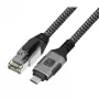 Techly ICOC-U3C-RJ45-050 Cabo adaptador de USB 3.2 Type-C para Gigabit Ethernet, 5 m, preto/prateado