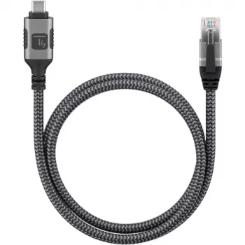 Techly ICOC U3C-RJ45-050 Cabo de rede Prateado, Preto 5 m Cat6 F/UTP (FTP)