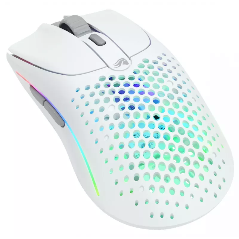 Glorious Gaming Glorious Model O Wireless 2 – branco mate, destro, laser, RF sem fios + USB Type-C, 26000 DPI, 1 ms, branco