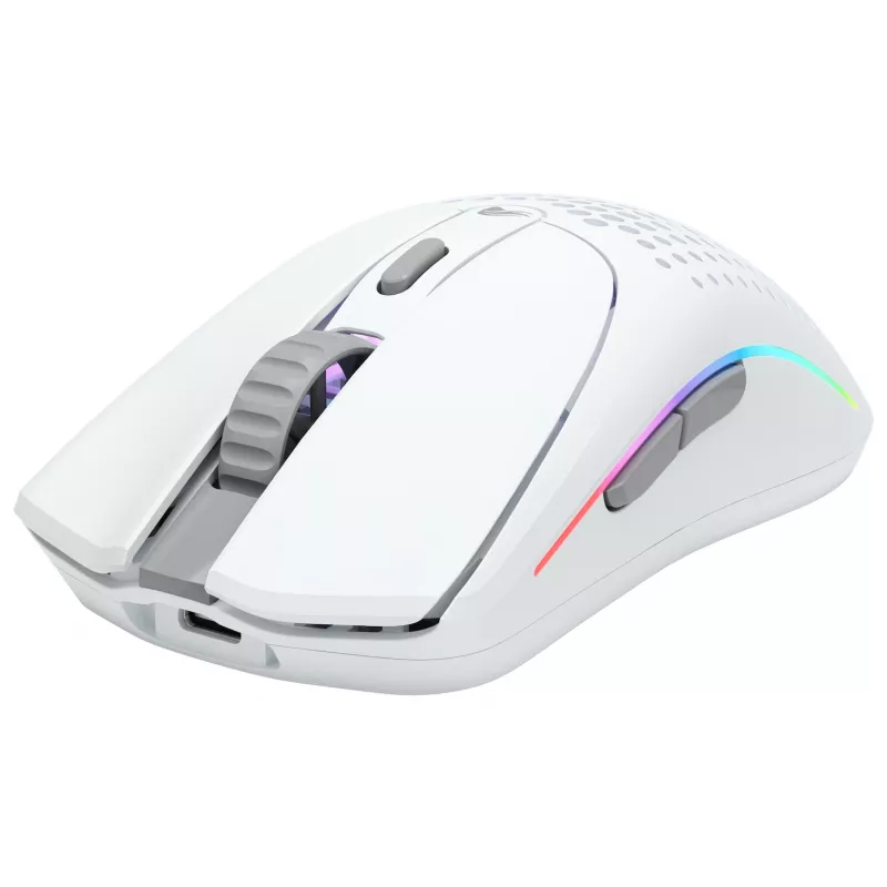 Glorious Gaming Glorious Model O Wireless 2 – branco mate, destro, laser, RF sem fios + USB Type-C, 26000 DPI, 1 ms, branco