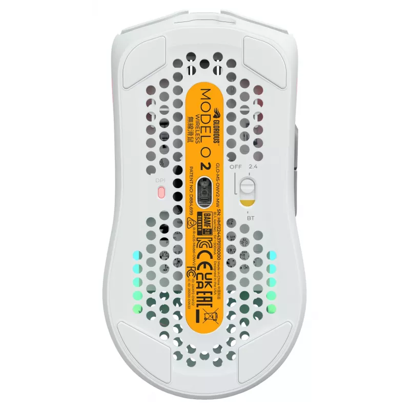 Glorious Gaming Glorious Model O Wireless 2 – branco mate, destro, laser, RF sem fios + USB Type-C, 26000 DPI, 1 ms, branco
