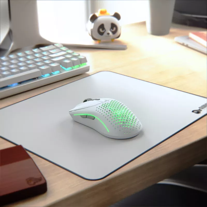 Glorious Gaming Glorious Model O Wireless 2 – branco mate, destro, laser, RF sem fios + USB Type-C, 26000 DPI, 1 ms, branco
