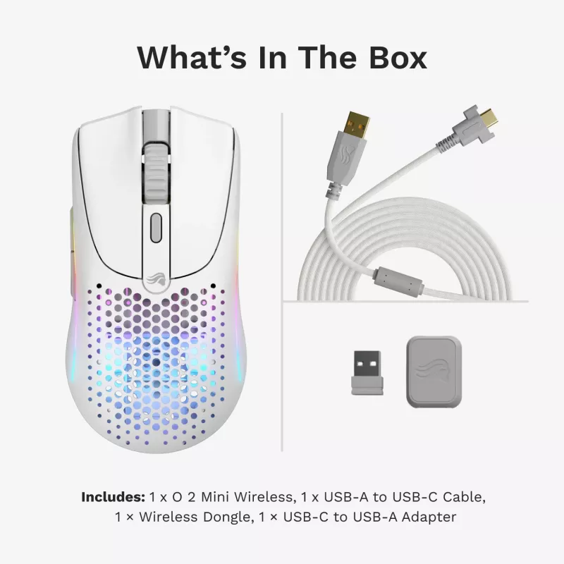 Glorious Gaming Glorious Model O 2 Mini Wireless - branco mate