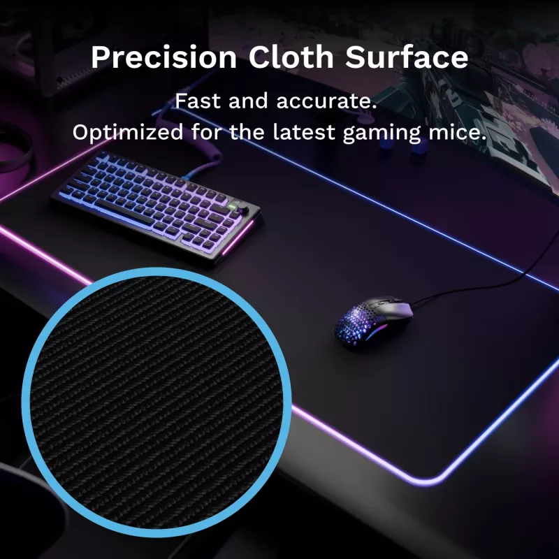 Tapete de rato Glorious Gaming GLORIOUS PAD 2 GLED - XL EXTENDED - preto