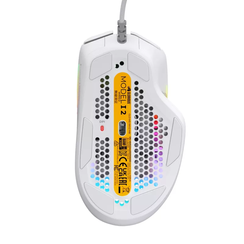 Glorious Gaming Glorious Model I2 com fios – branco, destro, ótico, USB Type-A, 26000 DPI, branco