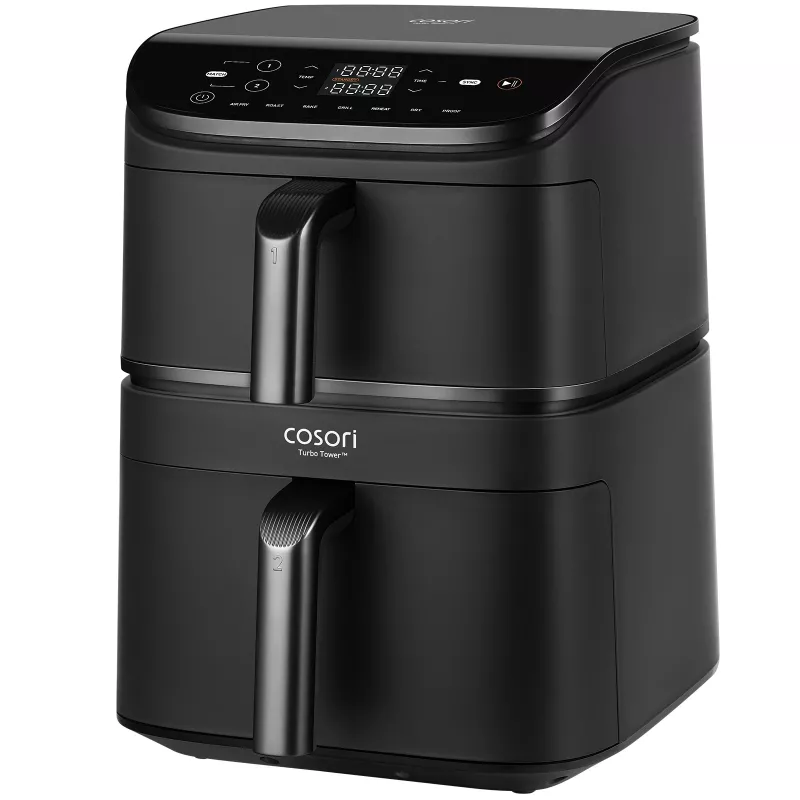 Fritadeira de ar quente Cosori Turbo Tower Double 10,8 L de pé 2630 W preto