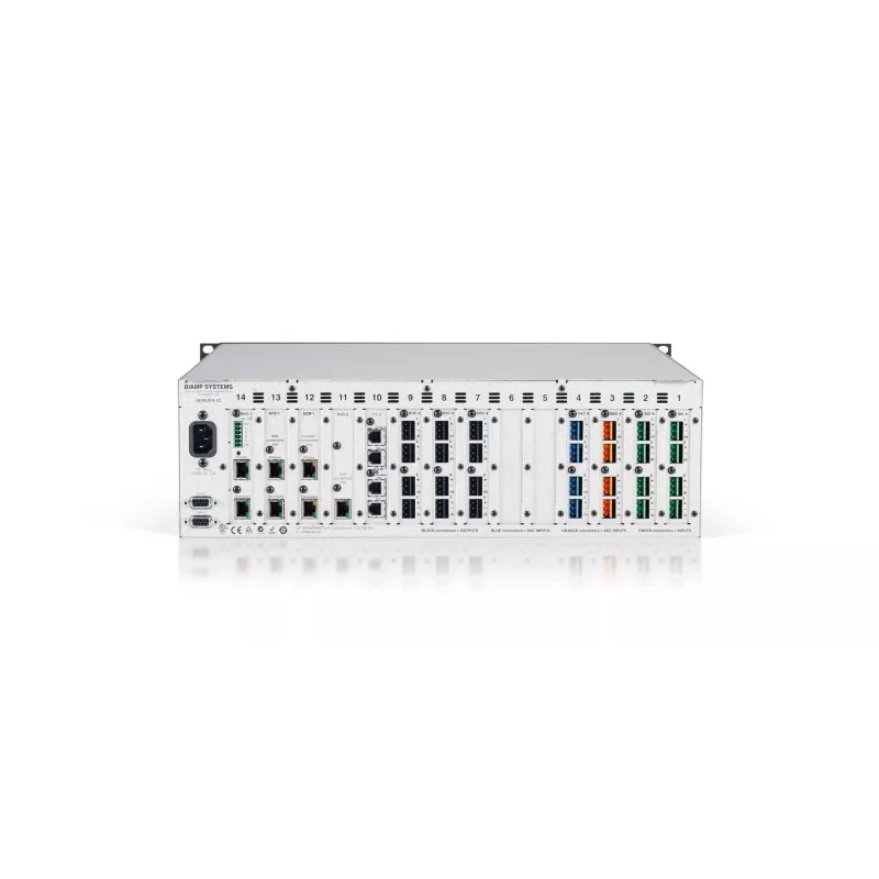 Biamp Tesira SERVER-IO AVB, 8000 Ω, 200 Ω, preto, metálico, vermelho, 3U, OLED, 20–20000 Hz