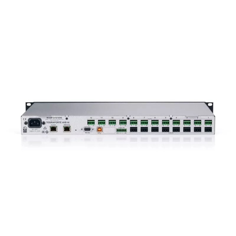 Biamp Tesira FORTÉ AVB AI, 8000 Ω, 207 Ω, preto, metálico, 1U, OLED, 20 - 20000 Hz