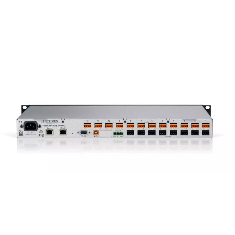 Biamp Tesira FORTÉ DAN CI, 8000 Ω, 207 Ω, preto, metálico, 1U, OLED, 20 - 20000 Hz