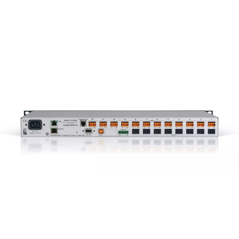 Biamp Tesira FORTÉ VT, 8000 Ω, 207 Ω, preto, metálico, 1U, OLED, 20 - 20000 Hz