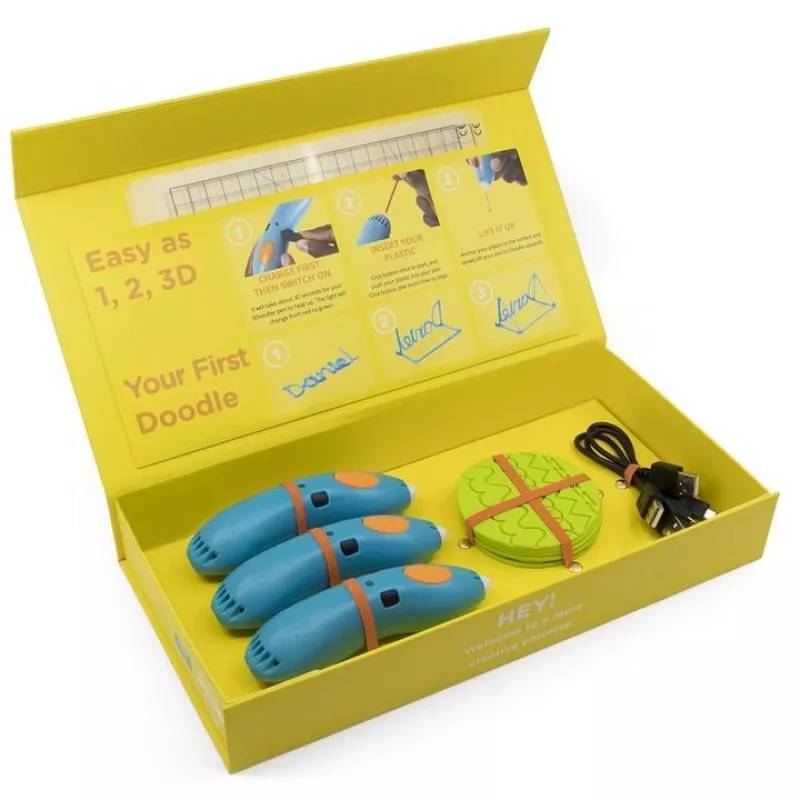 3Doodler Start EDU plástico azul, ciano, verde, cinzento, laranja, vermelho, branco, amarelo