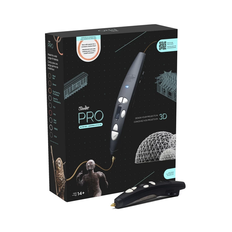 3Doodler \“Pro III\” conjunto caneta 3D preto