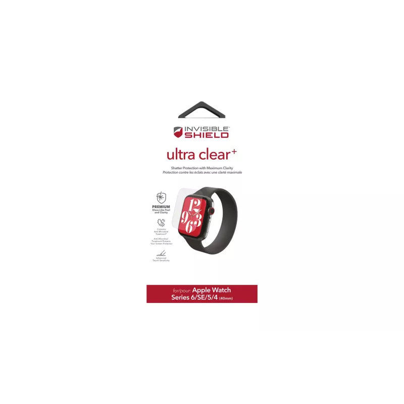 ZAGG InvisibleShield Ultra Clear+ Apple Watch Series 4/5/6/SE 40mm proteção de ecrã