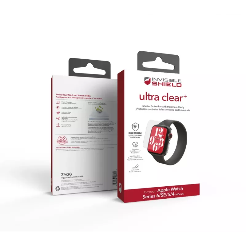 ZAGG InvisibleShield Ultra Clear+ Apple Watch Series 4/5/6/SE 40mm proteção de ecrã