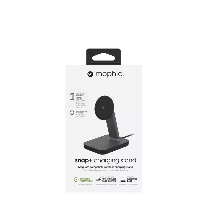 mophie UNV WRLS-snap+ stand-preto-ROC-EU, interior, AC, carregamento sem fios, preto