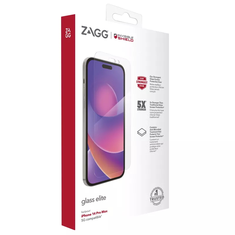 InvisibleShield Elite Glass proteção de ecrã para Apple iPhone 14 Pro Max, 6,69 polegadas, transparente