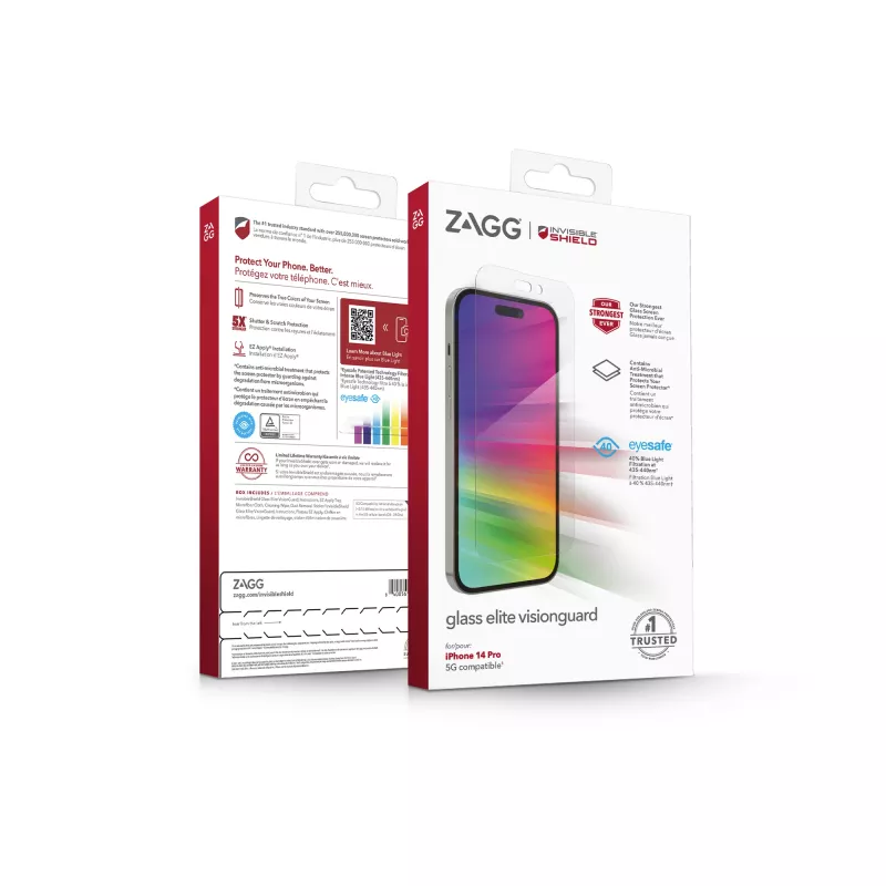 InvisibleShield Glass Elite VG AM Apple iPhone 14 Pro Case Friendly proteção de ecrã