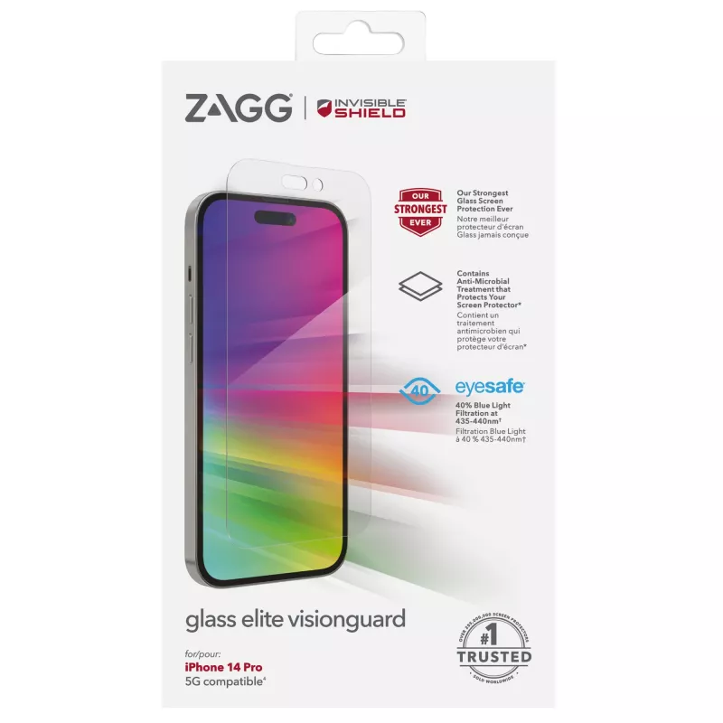 InvisibleShield Glass Elite VG AM Apple iPhone 14 Pro Case Friendly proteção de ecrã