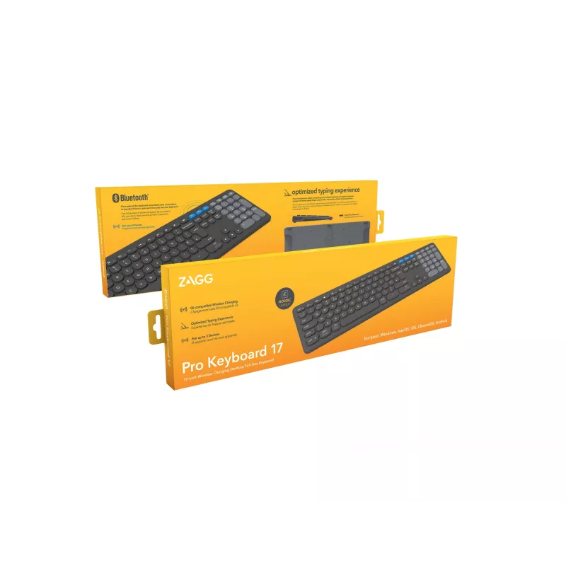 ZAGG Pro 17 teclado universal Bluetooth QWERTY nórdico preto