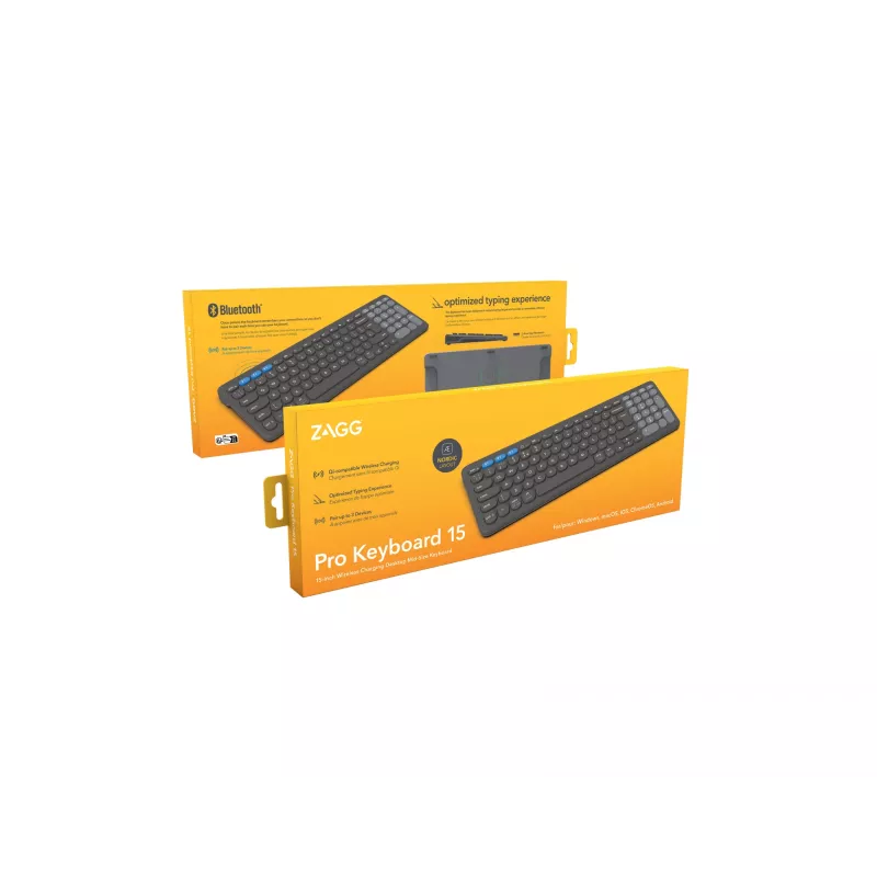 ZAGG Pro 15 teclado universal Bluetooth QWERTY nórdico preto