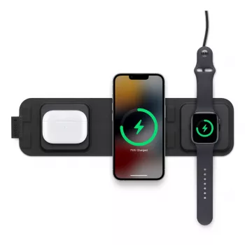 mophie carregador de viagem 3-em-1 com MagSafe (2023), interior, USB, carregamento sem fios, preto