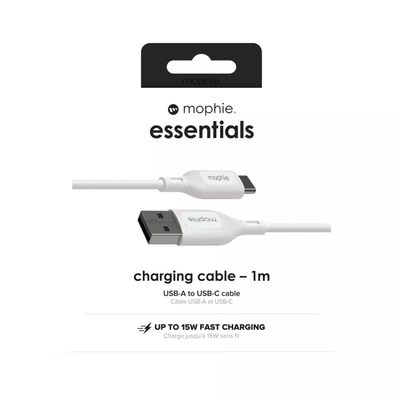 mophie essentials cabo de carregamento | 1M cabo USB USB 2.0 USB A USB C branco