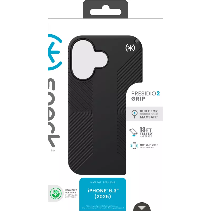 Speck Presidio2 Grip + MS Apple iPhone 17 preto – com Microban