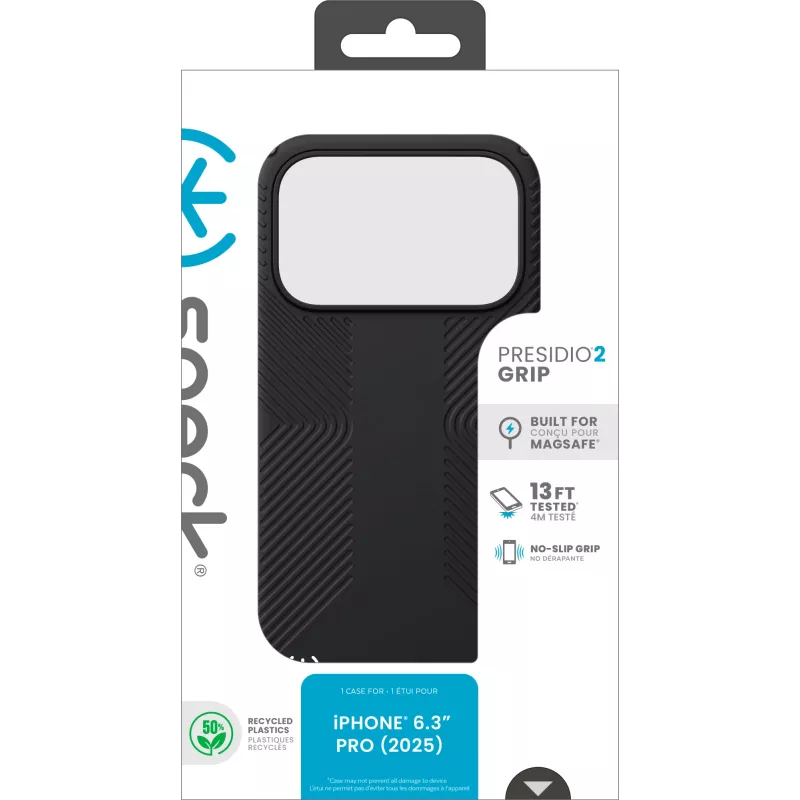 Speck Presidio2 Grip + MS Apple iPhone 17 Pro preto – com Microban