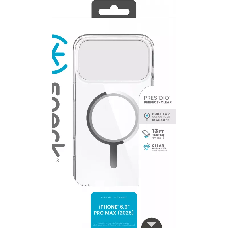 Speck Presidio Perfect Clear capa MagSafe iP 17 Pro Max