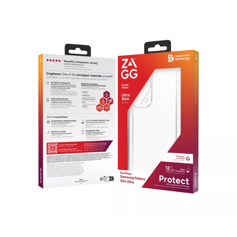 ZAGG Crystal Palace Galaxy S24 Ultra transparente, capa, Samsung, Galaxy S24 Ultra, 17,3 cm (6,8