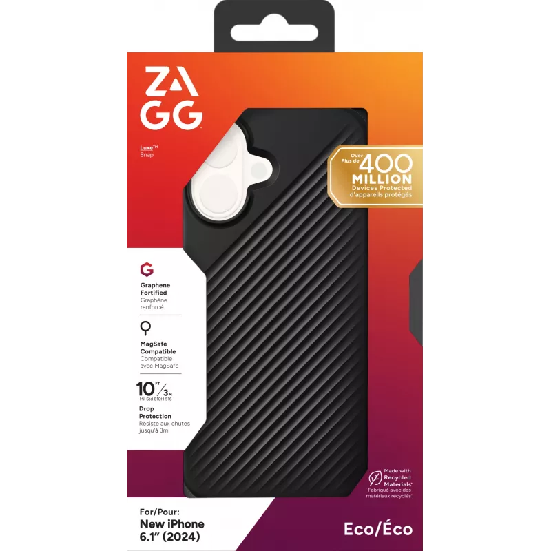 ZAGG Cases Luxe Snap Apple iPhone 16 preto, capa, Apple, iPhone 16, 15,5 cm (6,1