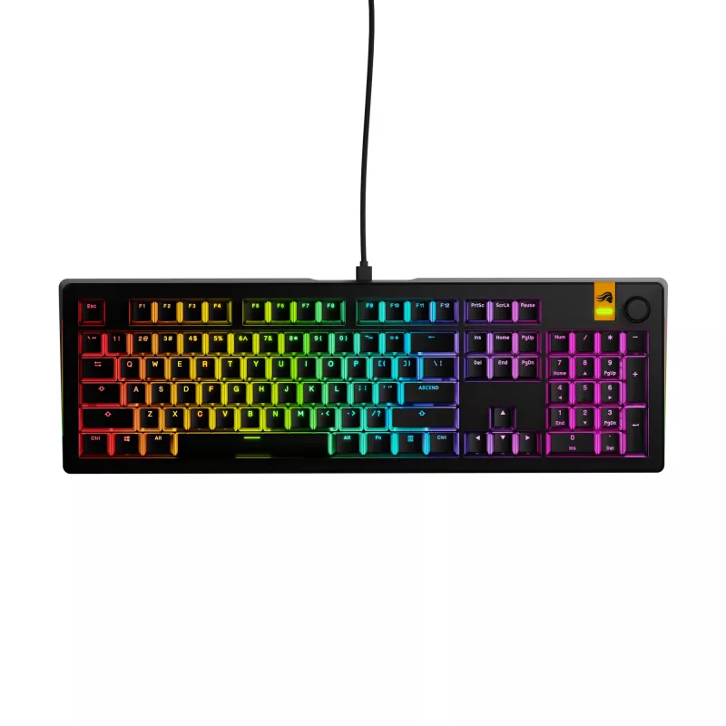 Glorious Gaming GMMK 3 HE 100% Prebuilt com fios preto - US, com fios, USB, mecânico, QWERTY, RGB LED, preto