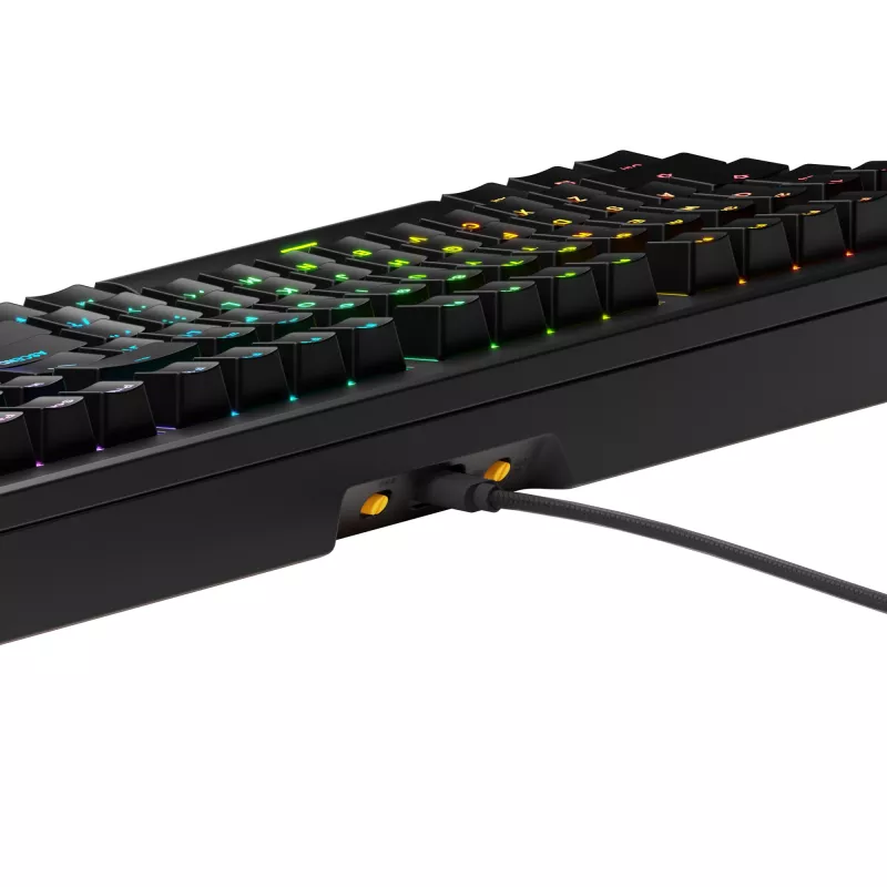 Glorious Gaming GMMK 3 HE 100% Prebuilt com fios preto - US, com fios, USB, mecânico, QWERTY, RGB LED, preto