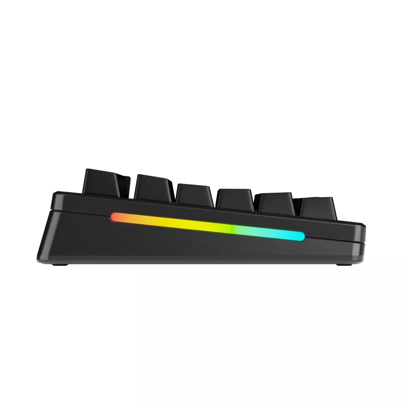 Glorious Gaming GMMK 3 PRO 75% Prebuilt sem fios preto - US, com fios e sem fios, USB + RF sem fios + Bluetooth, mecânico, QWERTY, RGB LED, preto