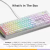 Glorious Gaming GMMK 3 100% Prebuilt com fios branco - US, com fios, USB, mecânico, QWERTY, RGB LED, branco