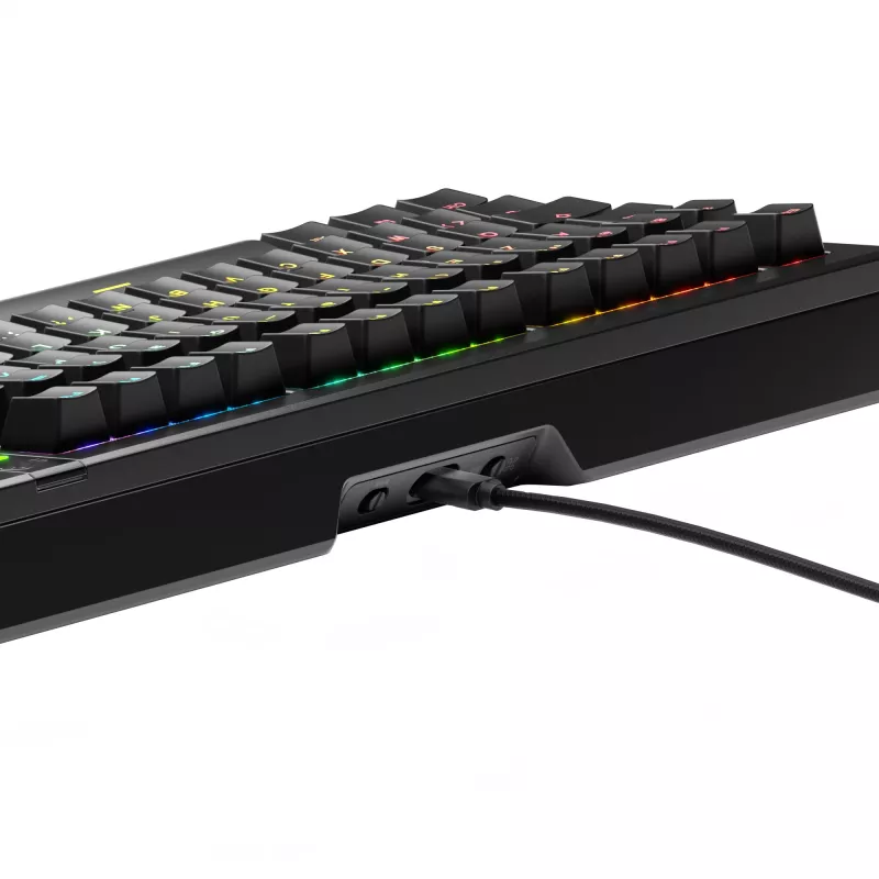 Glorious Gaming GMMK 3 PRO 75% Prebuilt com fios preto - FR, com fios, USB, mecânico, AZERTY, RGB LED, preto