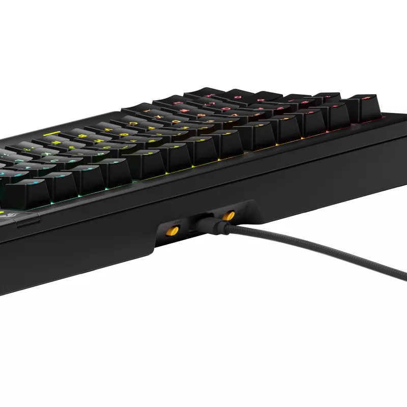 Glorious Gaming GMMK 3 75% Prebuilt com fios preto - FR, com fios, USB, mecânico, AZERTY, RGB LED, preto